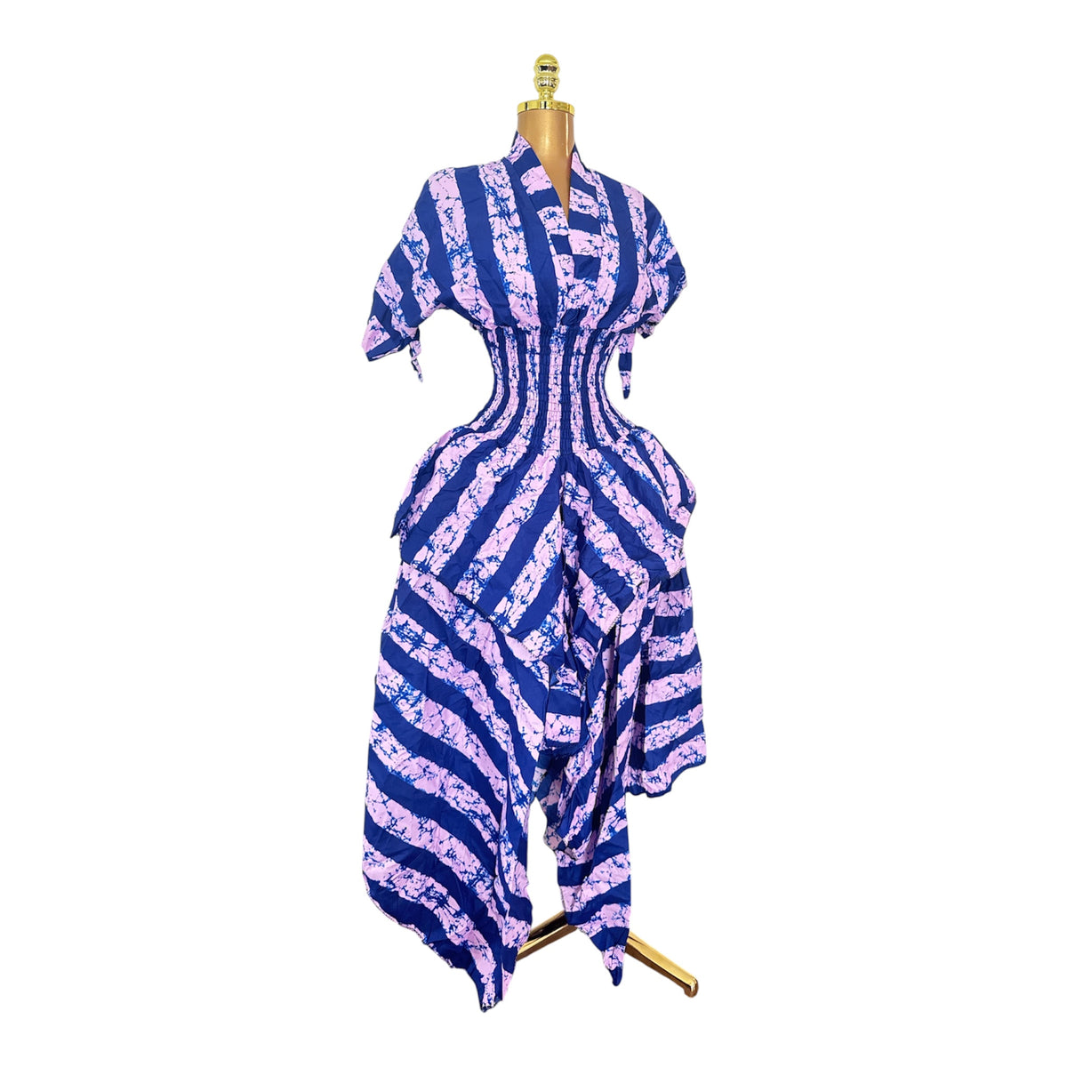 LOLA HANDKERCHIEF SKIRT DRESS WITH SHORT SLEEVES
