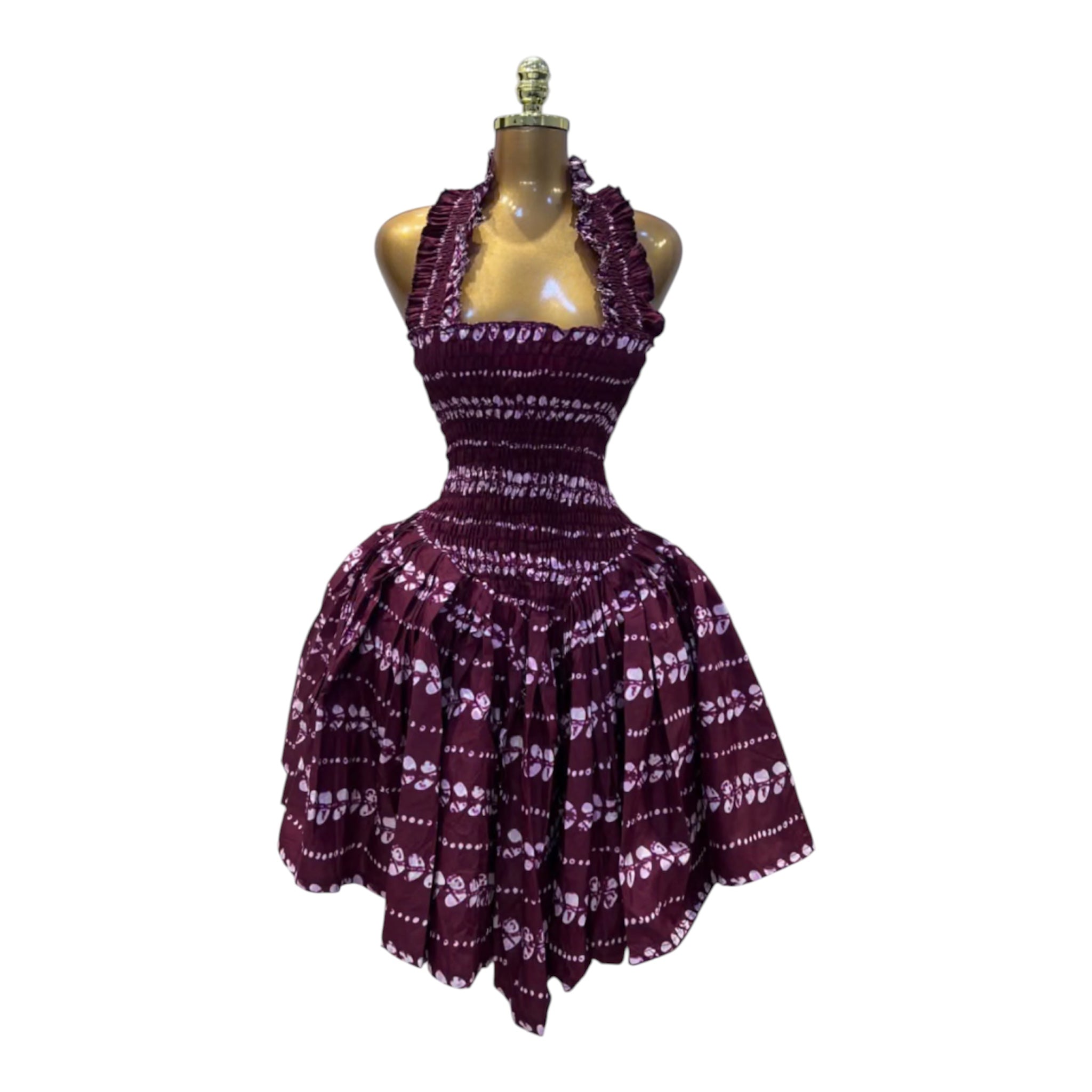 LOLA HALTER NECK SMOKED DRESS
