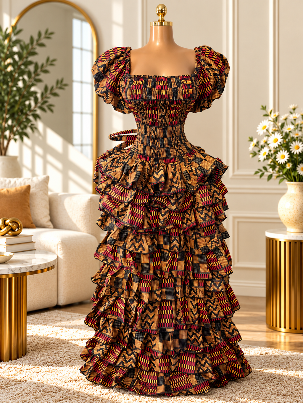 IYABO 9 steps OFF-SHOULDER Ankara dress