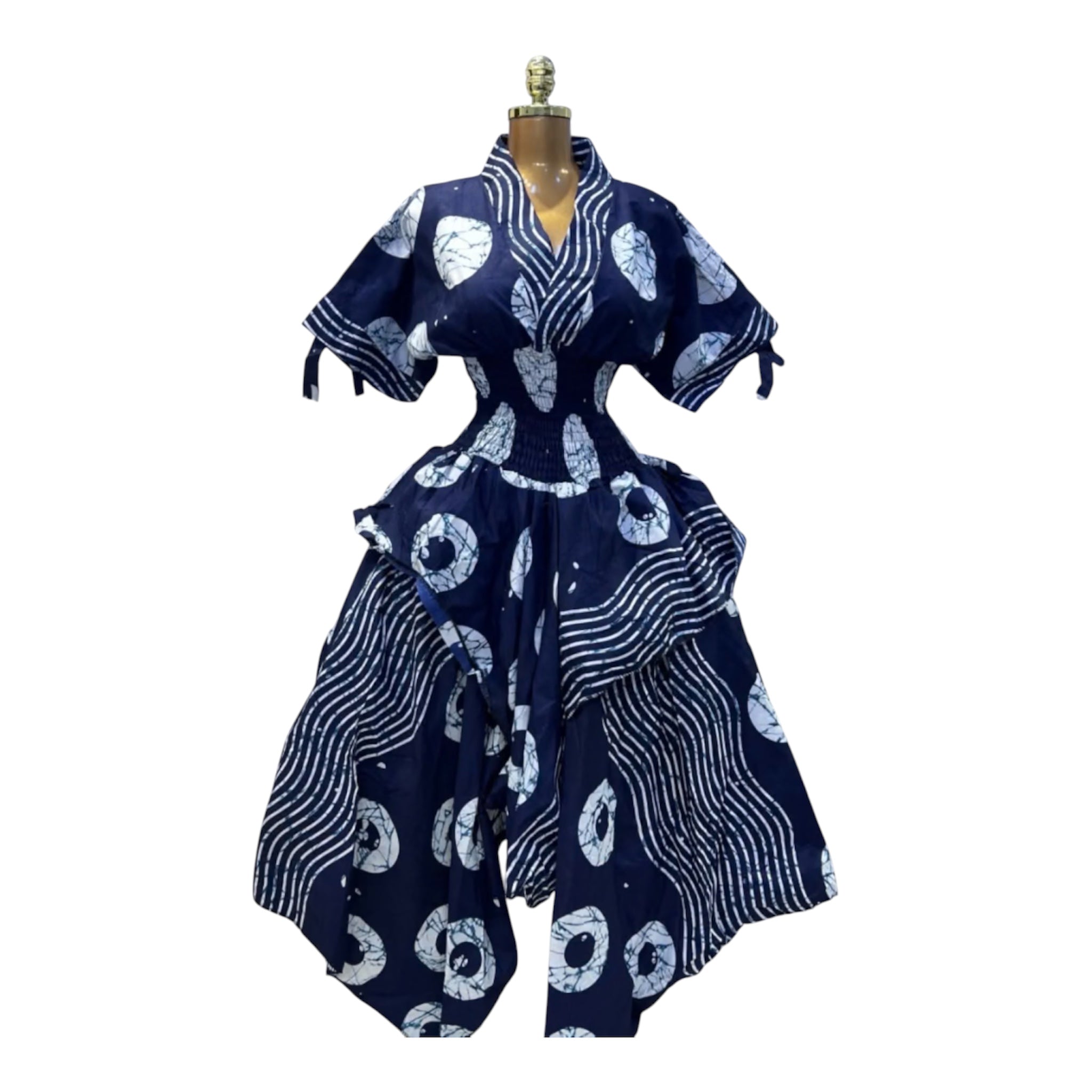 LOLA HANDKERCHIEF SKIRT DRESS WITH DRAWSTRINGs