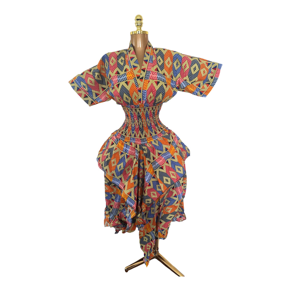 LOLA HANDKERCHIEF SKIRT DRESS WITH SHORT SLEEVES