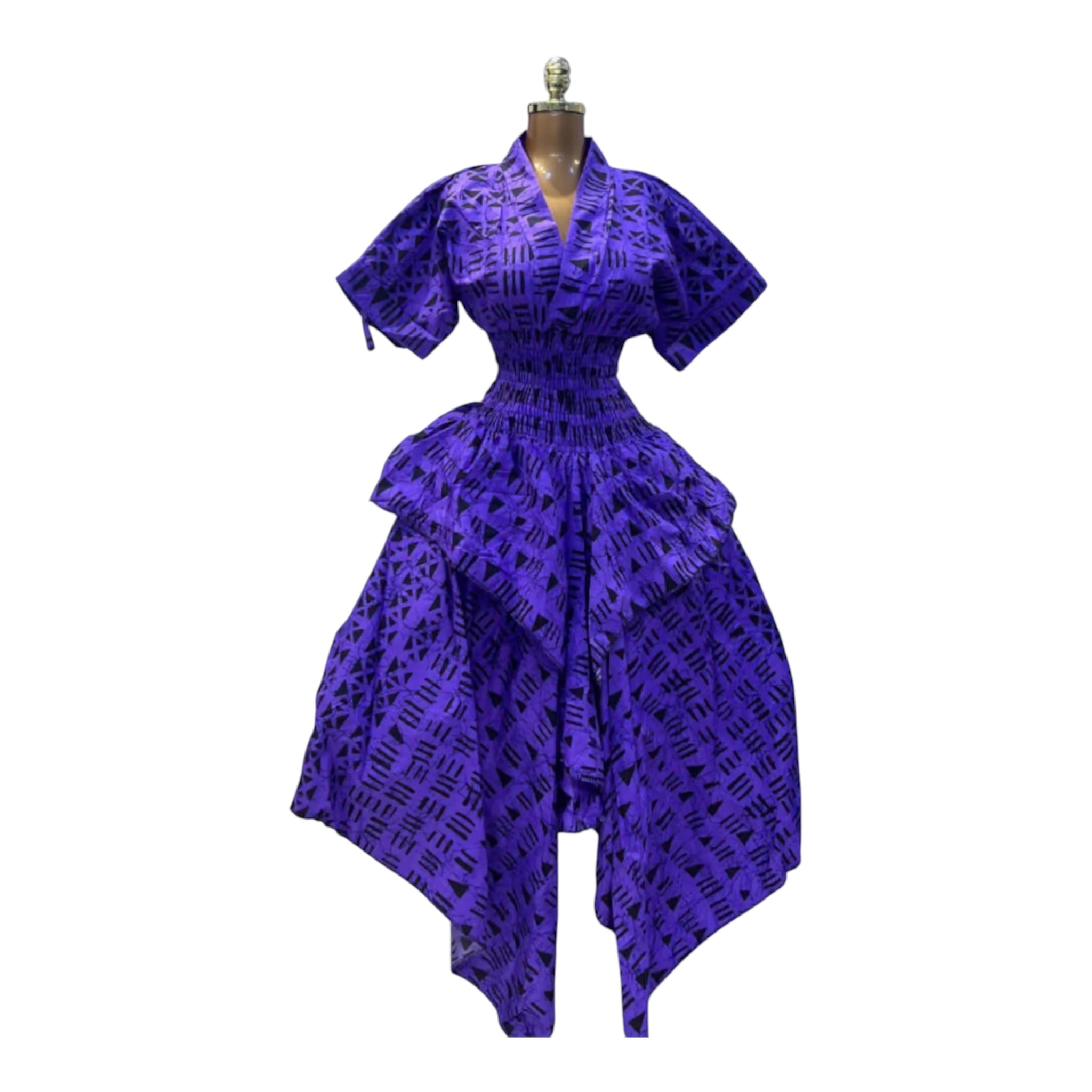 LOLA HANDKERCHIEF SKIRT DRESS WITH DRAWSTRINGs