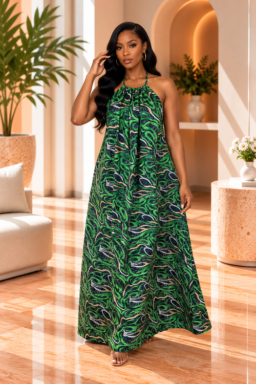 Ada Halter neck dress floor length