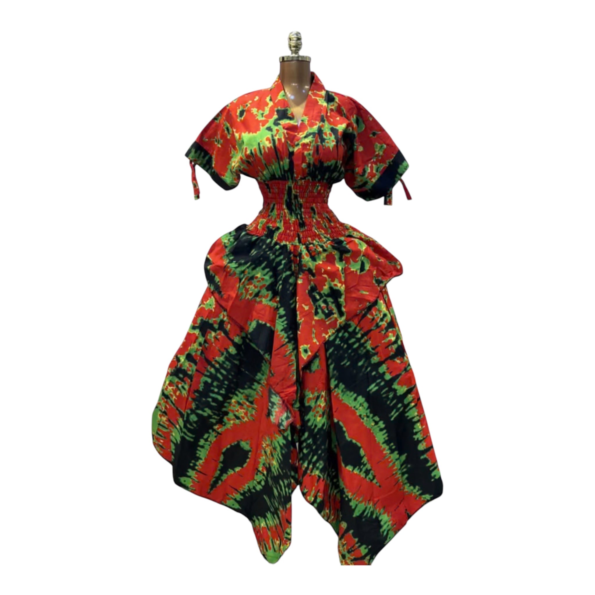 LOLA HANDKERCHIEF SKIRT DRESS WITH DRAWSTRINGs
