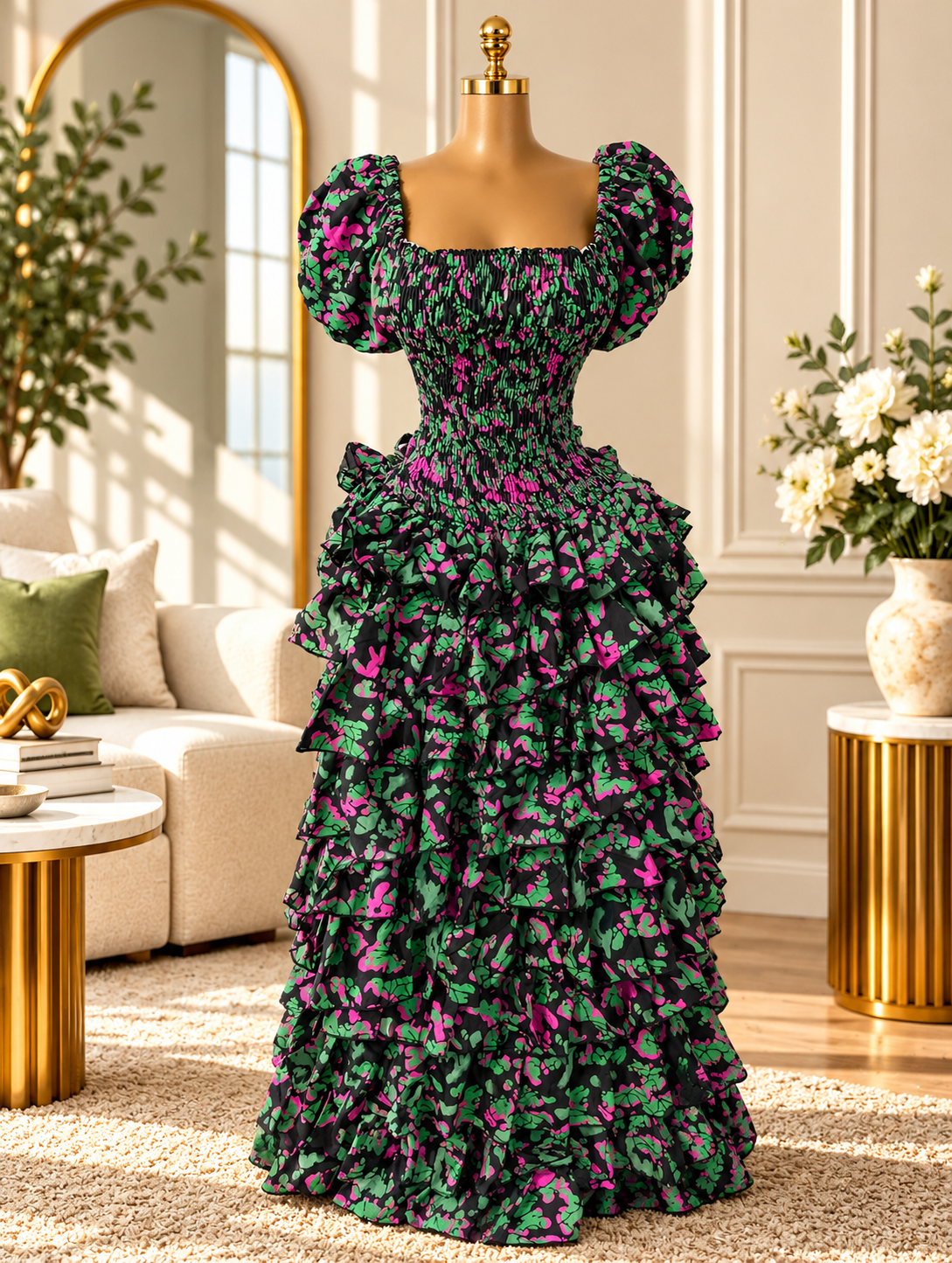 IYABO 9 steps OFF-SHOULDER Ankara dress