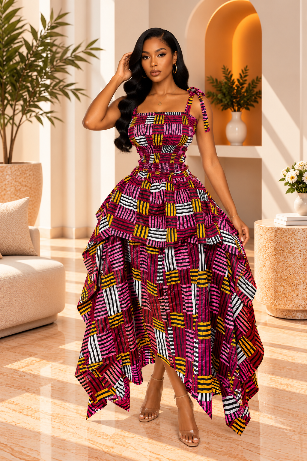 AMINA LUXURY HANDKERCHIEF SKIRT SET