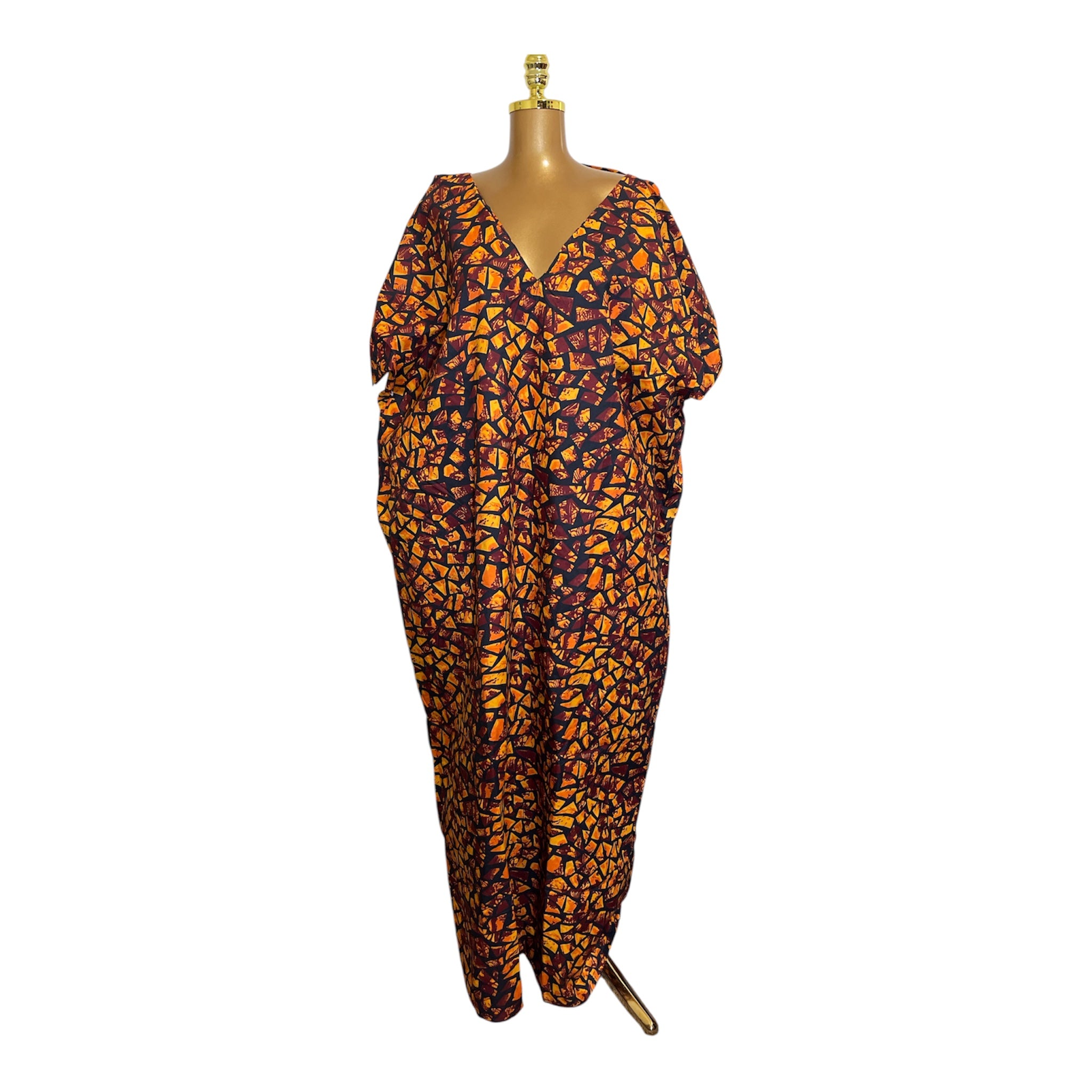 ANKARA CROSS BACK BUBU DRESS