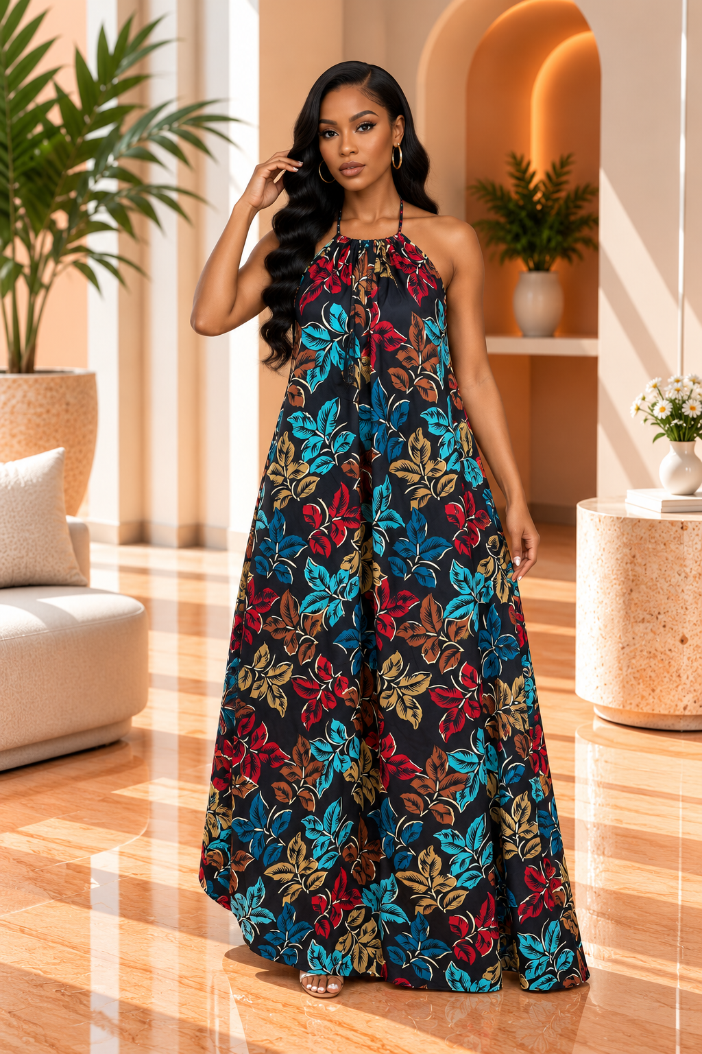 Ada Halter neck dress floor length