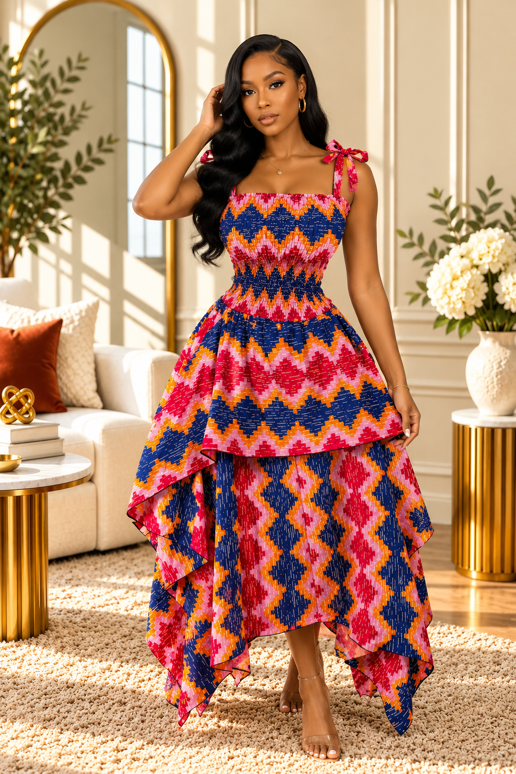 AMINA LUXURY HANDKERCHIEF SKIRT SET