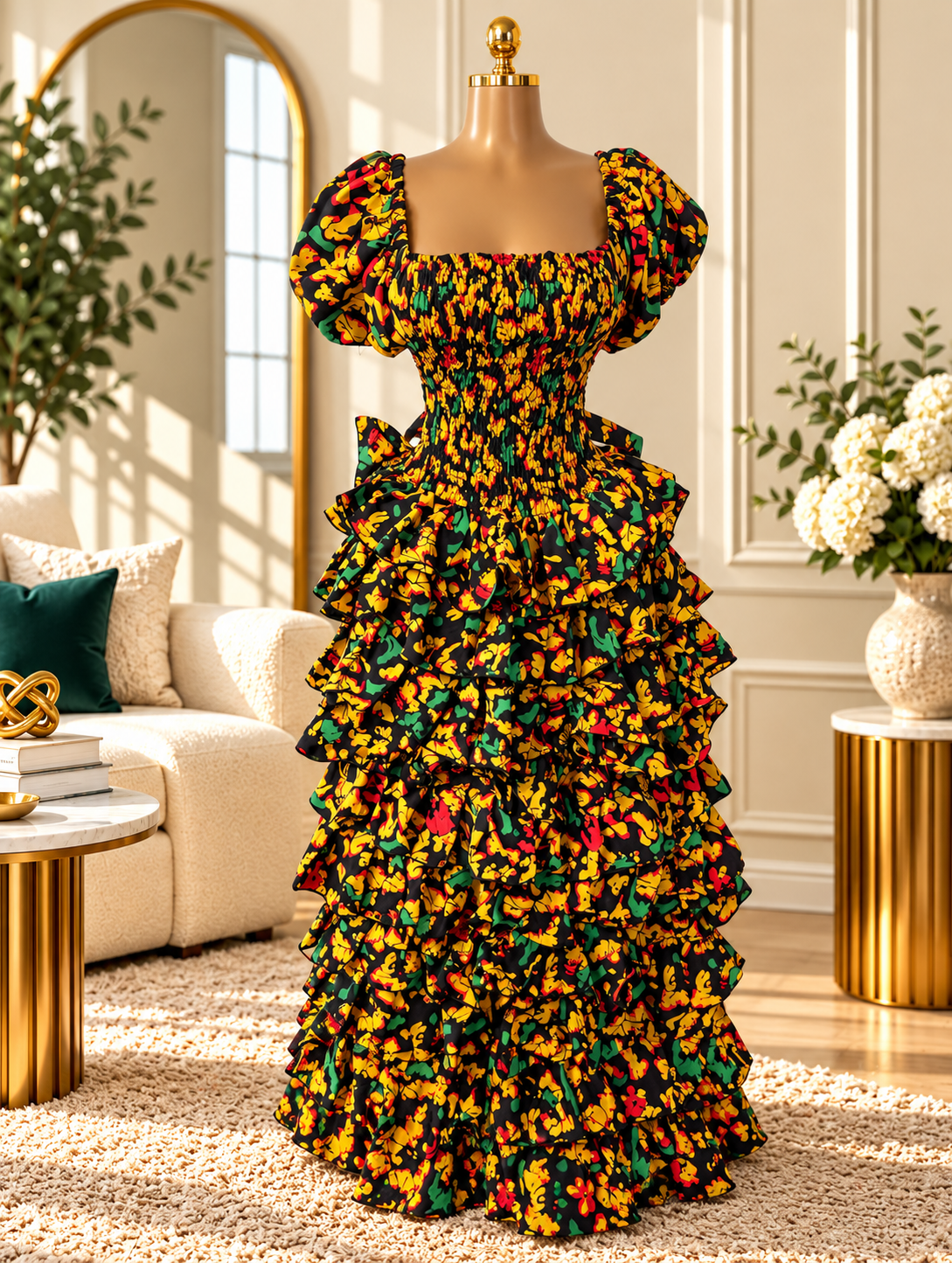 IYABO 9 steps OFF-SHOULDER Ankara dress