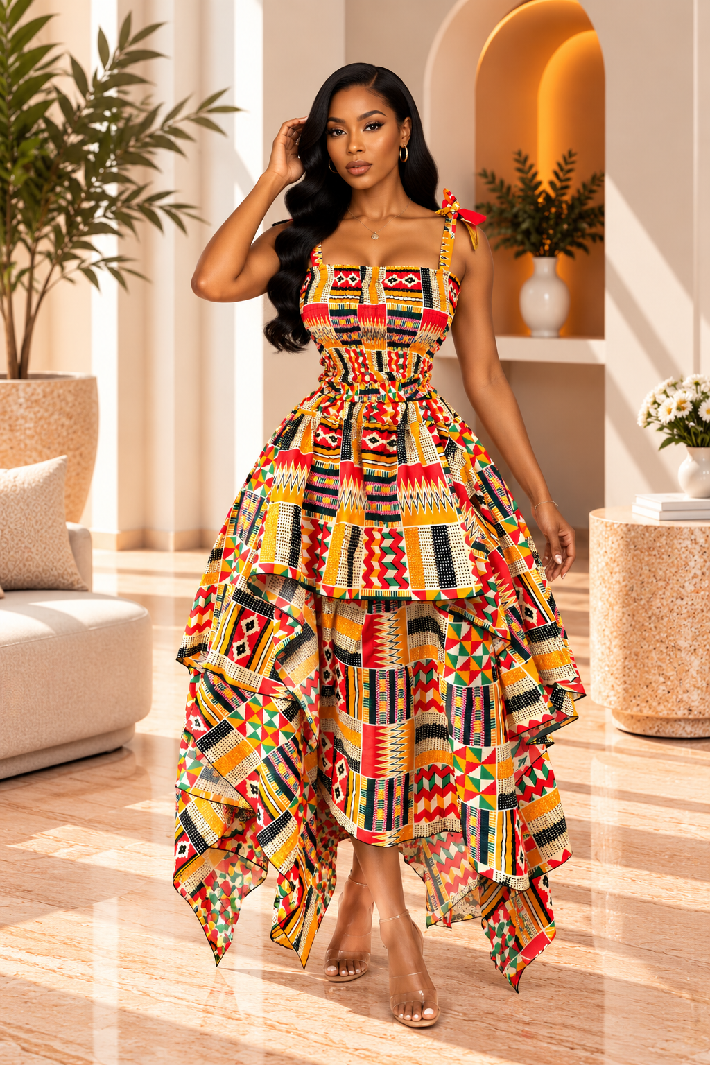 AMINA LUXURY HANDKERCHIEF SKIRT SET