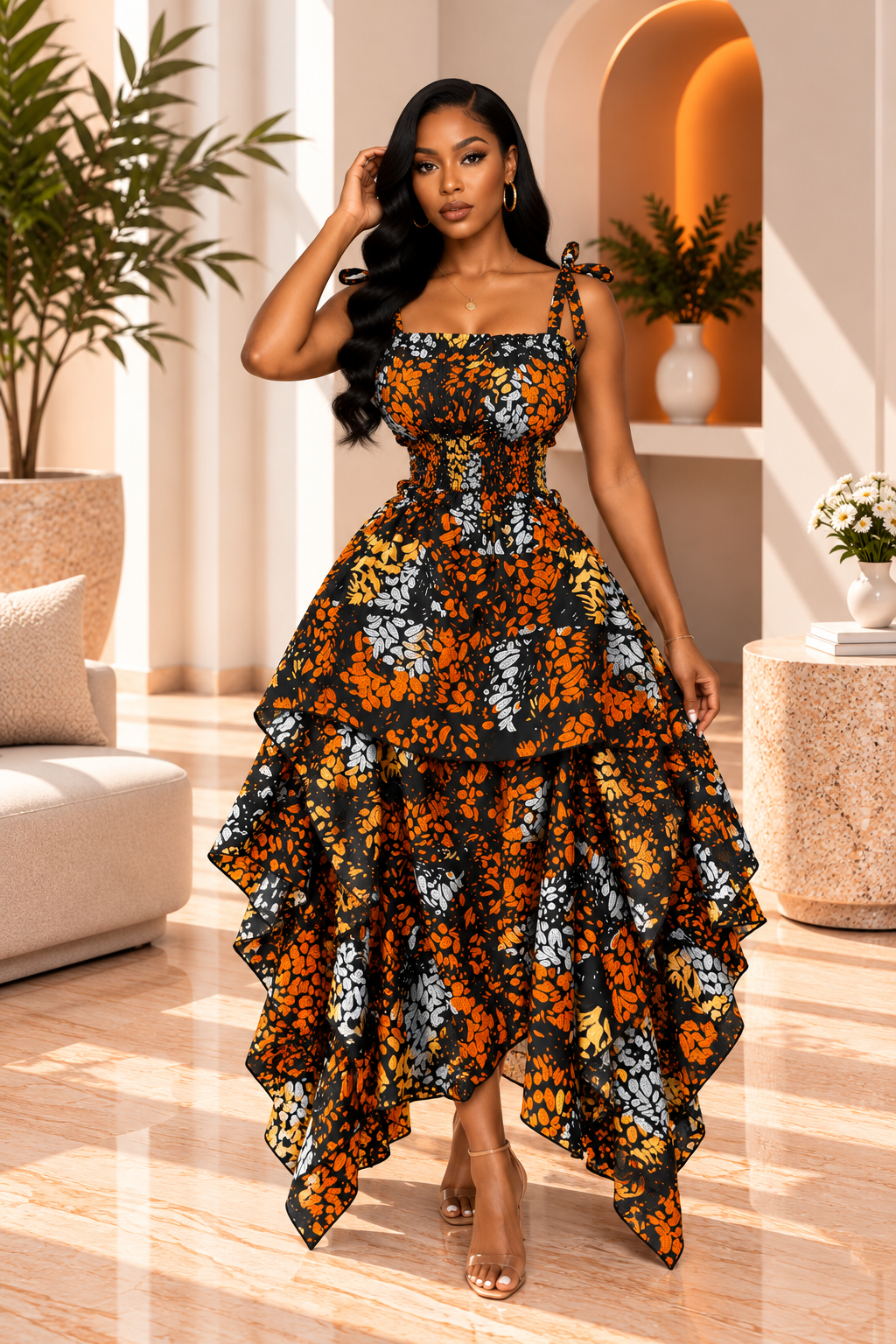 AMINA LUXURY HANDKERCHIEF SKIRT SET