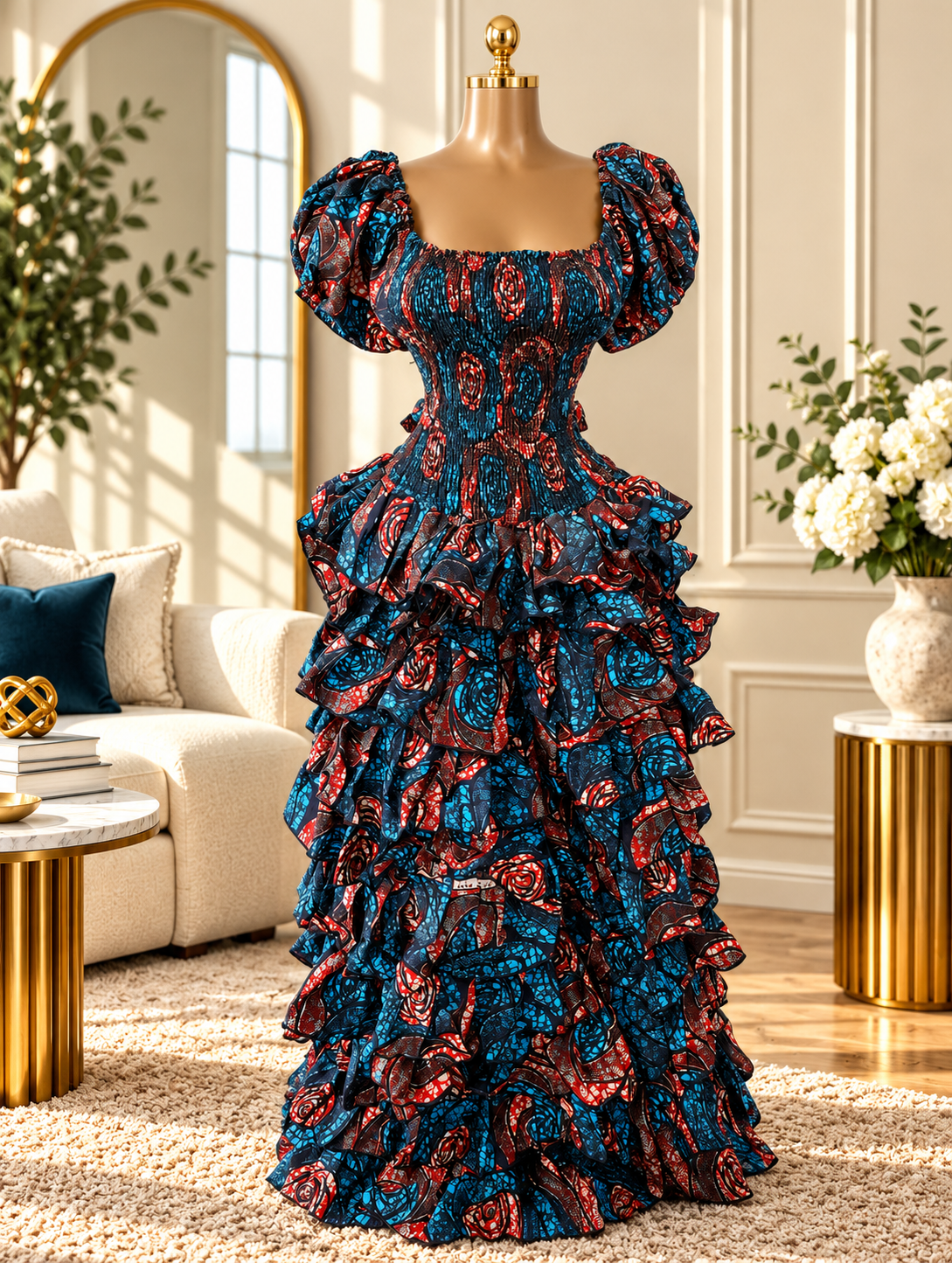 IYABO 9 steps OFF-SHOULDER Ankara dress