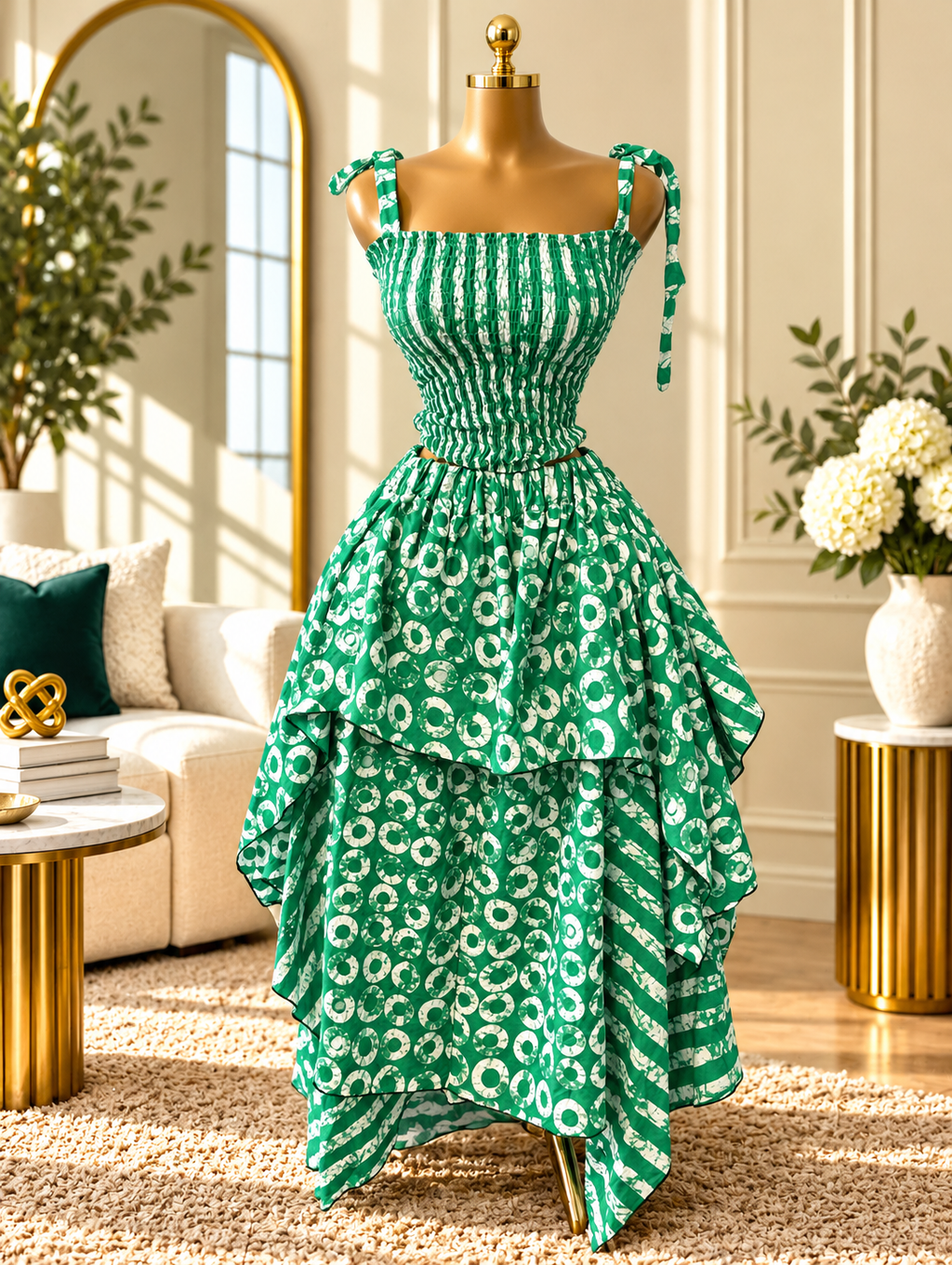 AMINA LUXURY HANDKERCHIEF SKIRT SET
