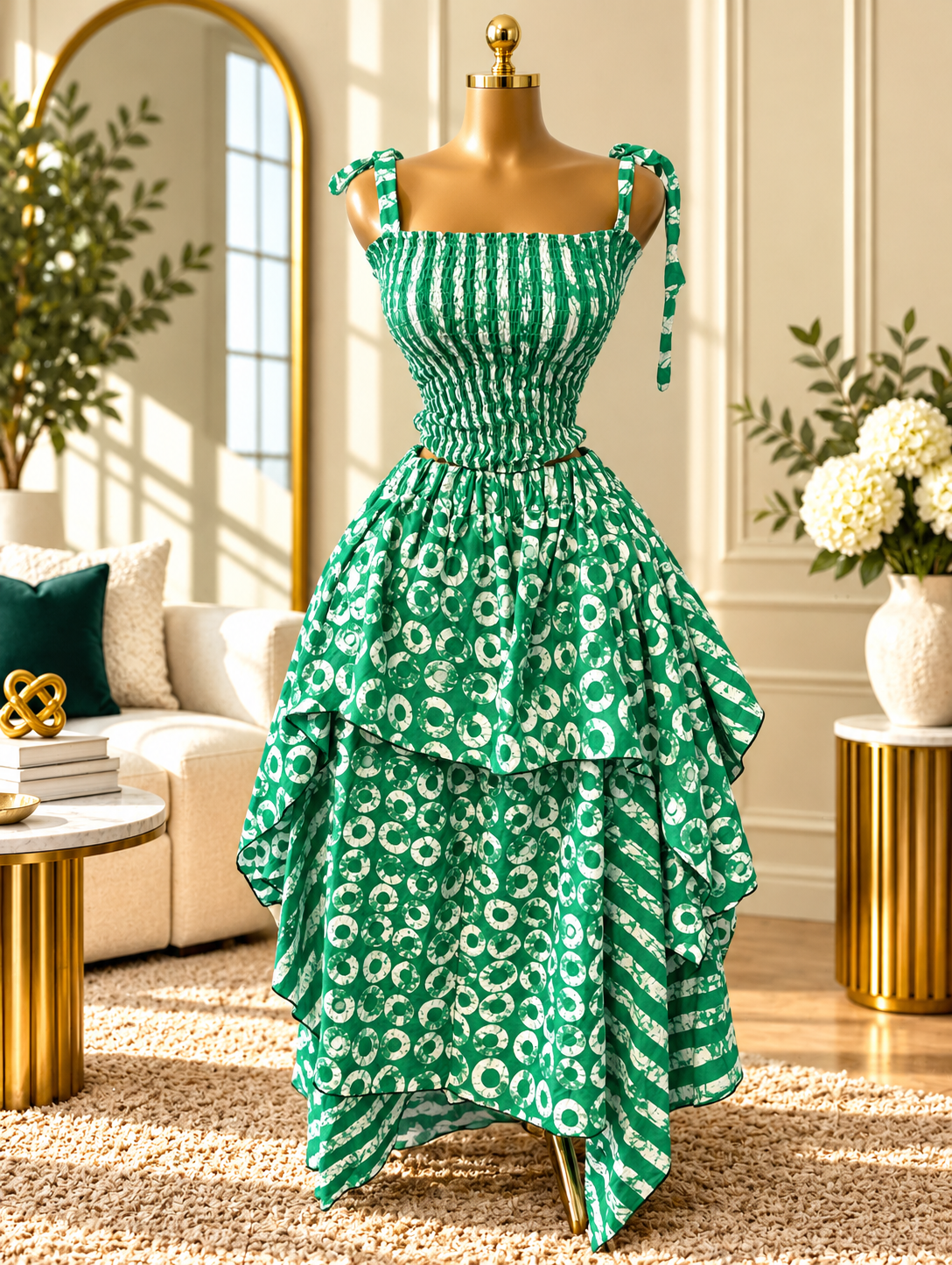 AMINA LUXURY HANDKERCHIEF SKIRT SET