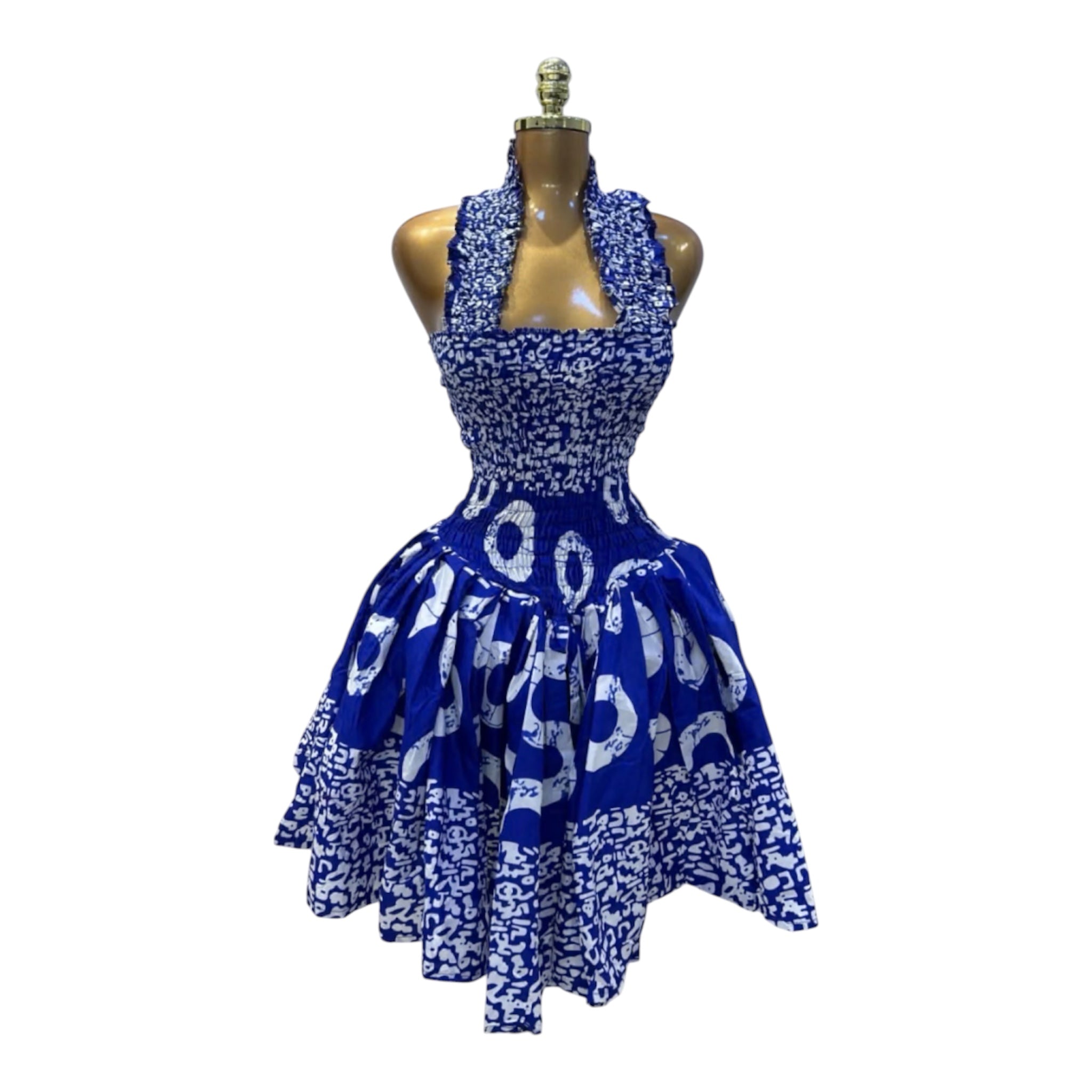 LOLA HALTER NECK SMOKED DRESS