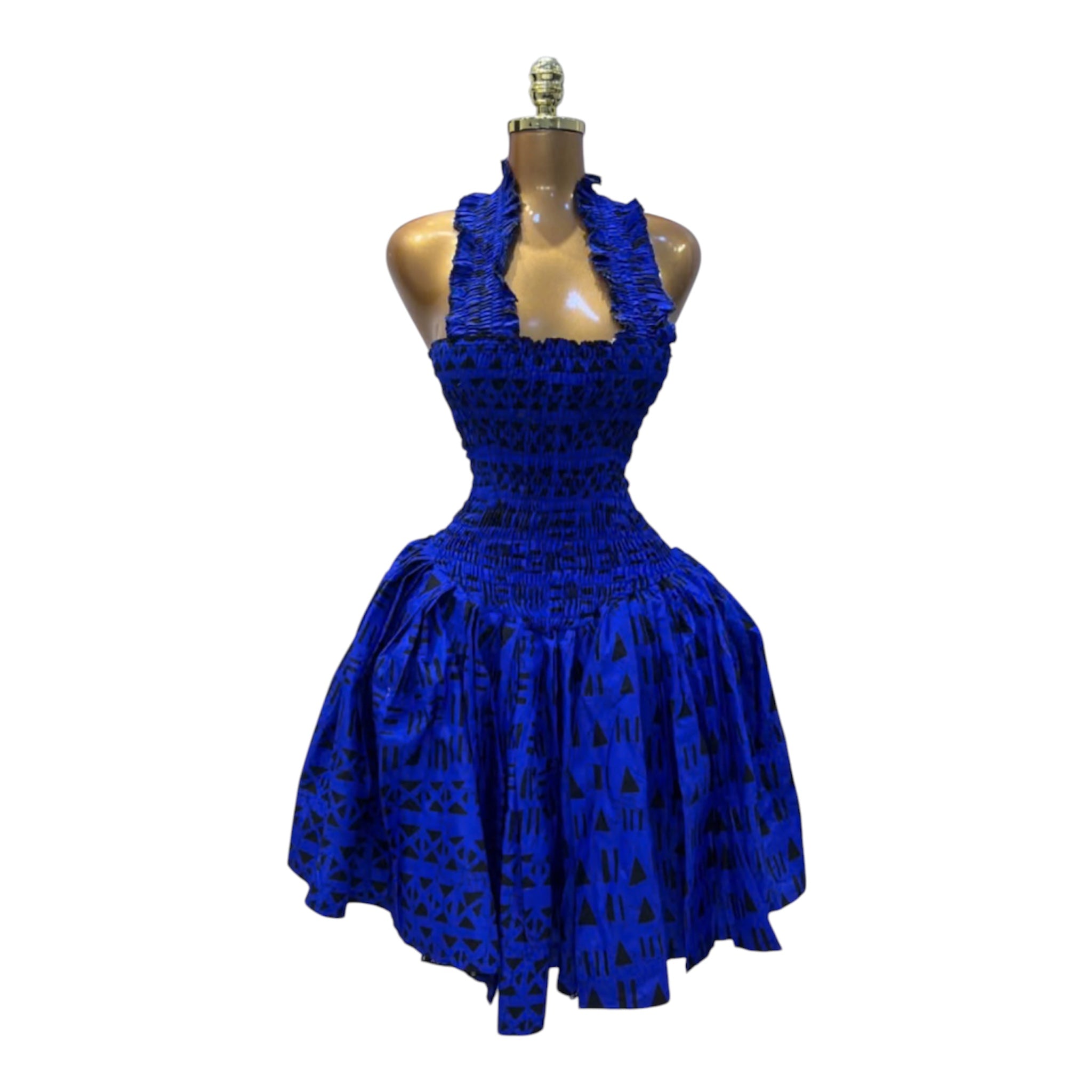 LOLA HALTER NECK SMOKED DRESS