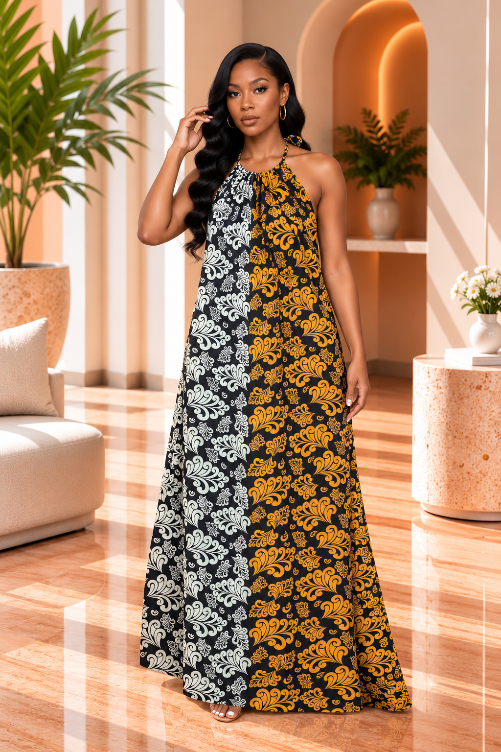 Ada Halter neck dress floor length