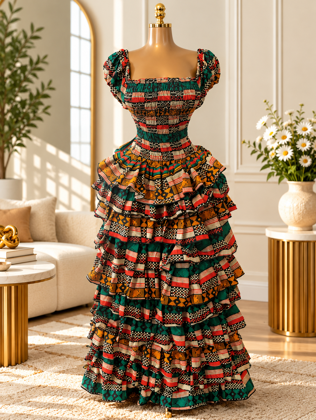 IYABO 9 steps OFF-SHOULDER Ankara dress