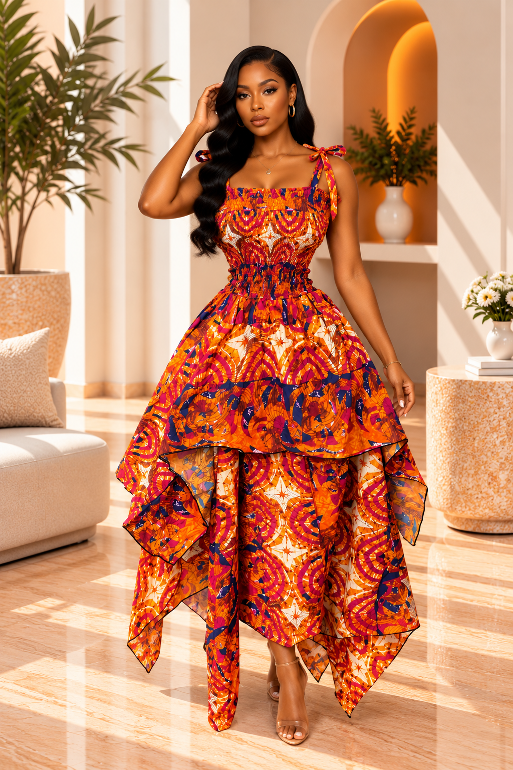 AMINA LUXURY HANDKERCHIEF SKIRT SET