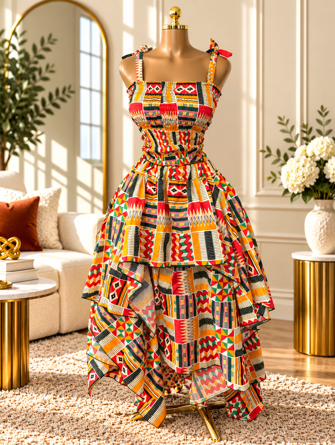 AMINA LUXURY HANDKERCHIEF SKIRT SET