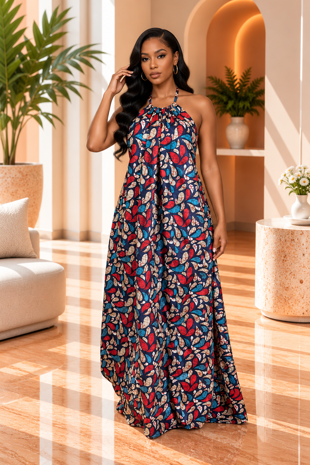 Ada Halter neck dress floor length