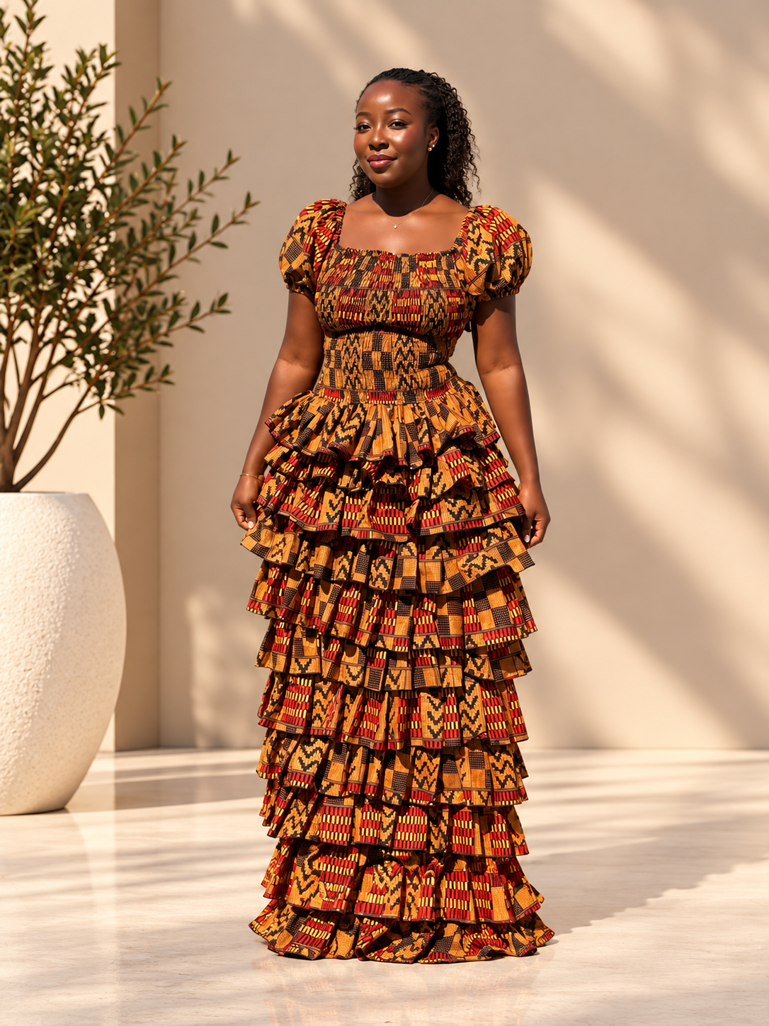 IYABO 9 steps OFF-SHOULDER Ankara dress