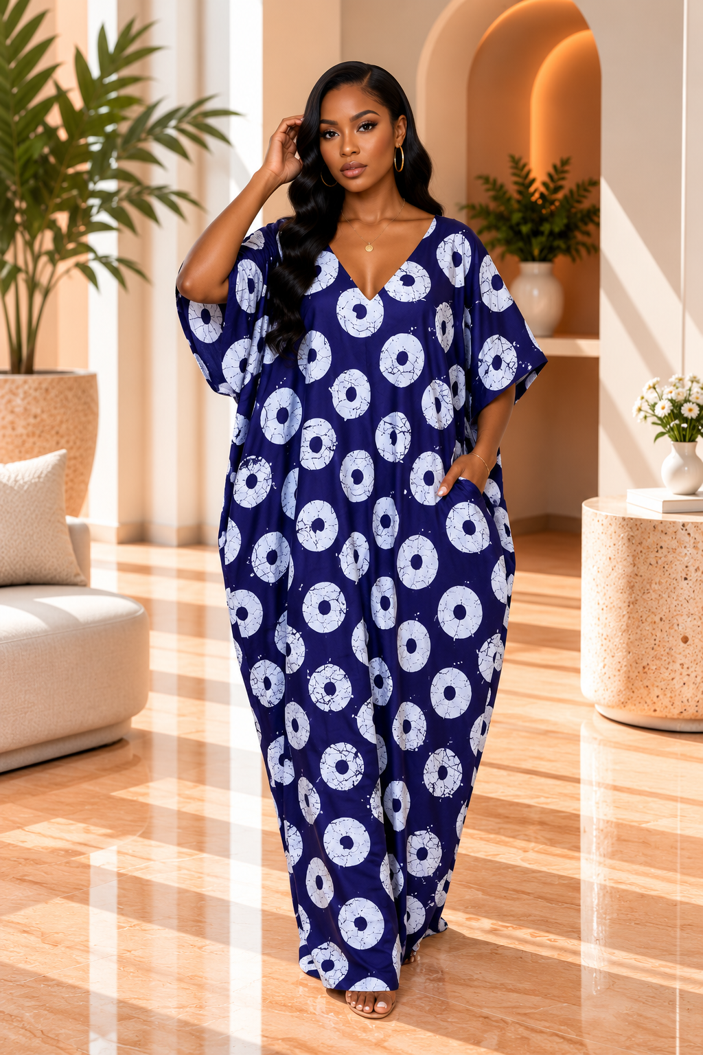 ANKARA CROSS BACK BUBU DRESS