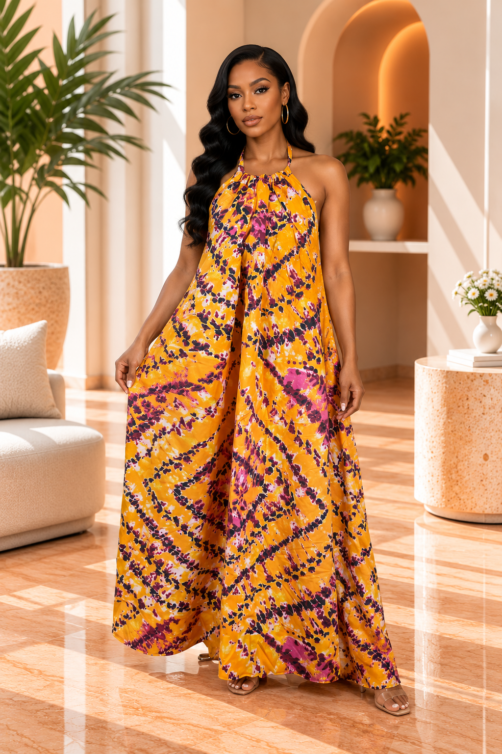 Ada Halter neck dress floor length