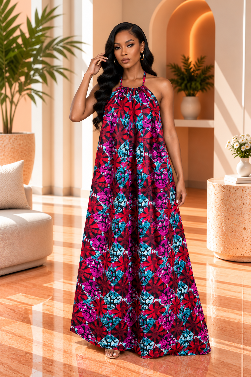 Ada Halter neck dress floor length