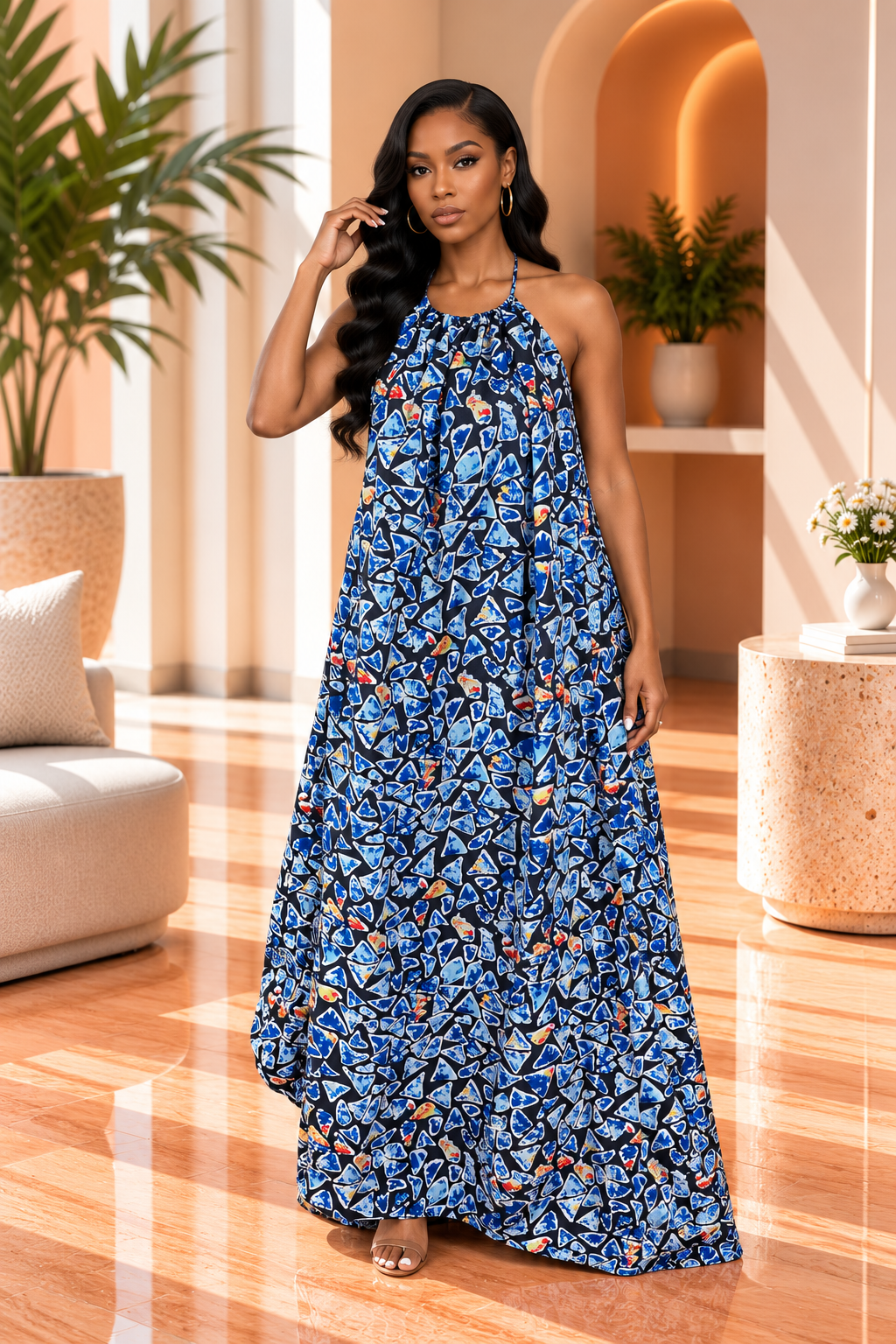 Ada Halter neck dress floor length