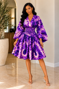 ASHANTI ANKARA KIMONO SMOKED DRESS
