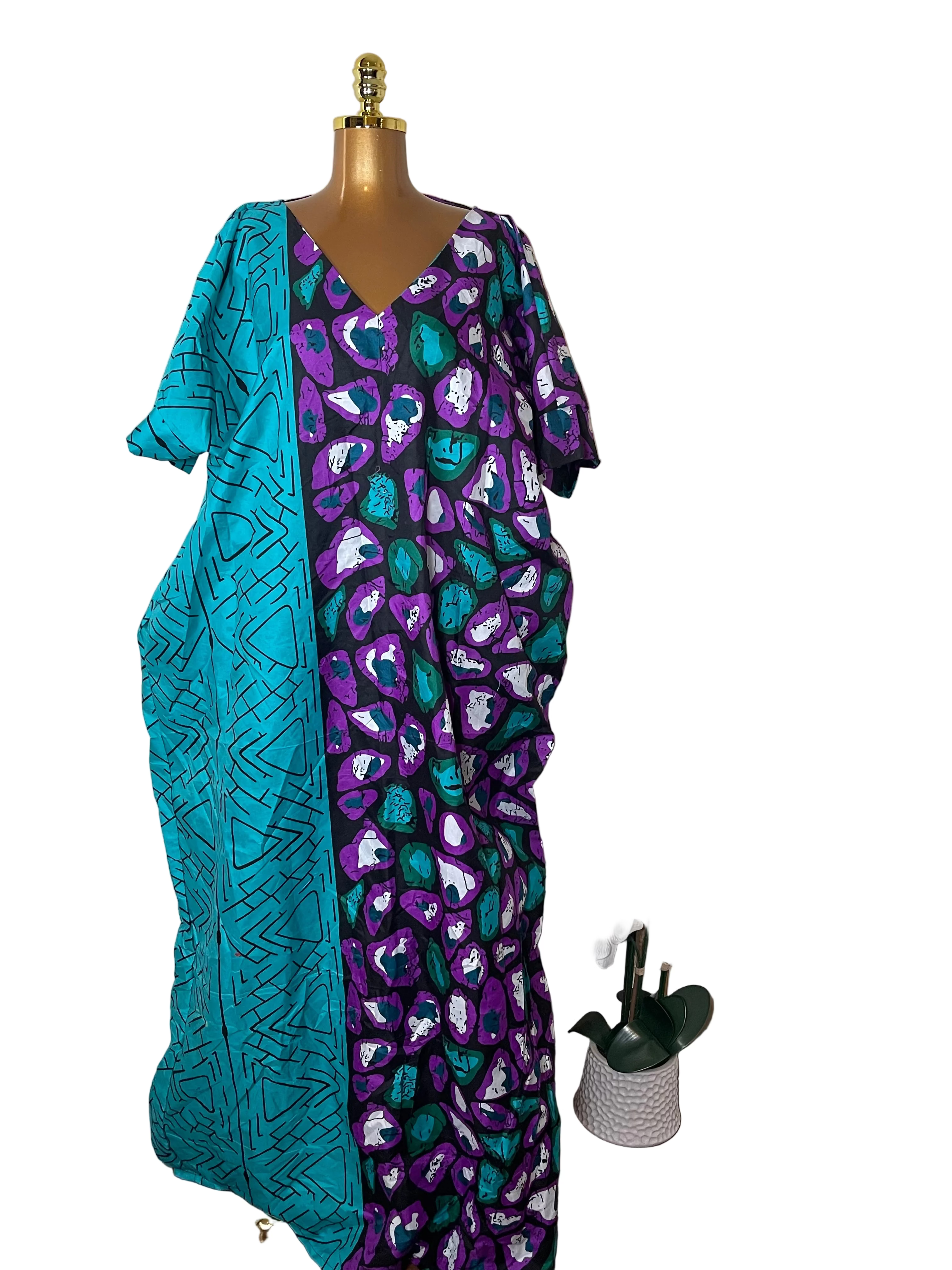 ANKARA CROSS BACK BUBU DRESS